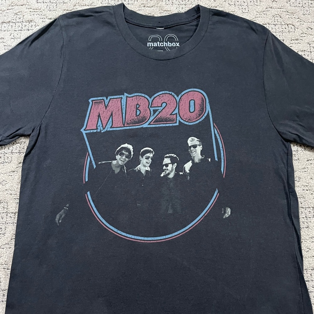 🎸 '17 Matchbox 20 Band Members 2 Side MB20 Red & Blue On Gray Soft Tour Tee